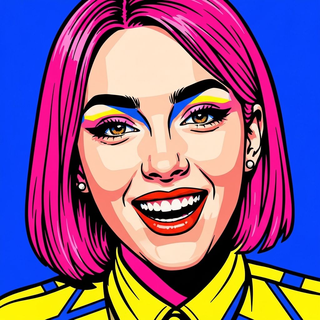 Retrato pop art vibrante